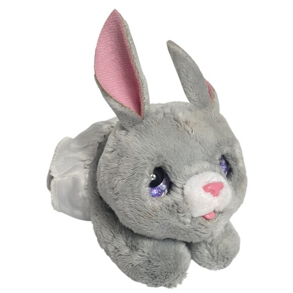 FurReal Newborns Bunny Gray 6" Interactive Plush Toy With Diaper & Purple Eyes - Picture 1 of 8